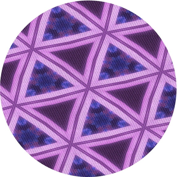 Ahgly Company Indoor Round Patterned Heliotrope Purple Area Rugs, 6' Round