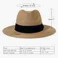 thumbnail image 2 of Lanzom Sombrero enrollable Panamá de paja de ala ancha para mujer Fedora Beach Sun Hat UPF50+, 2 of 4