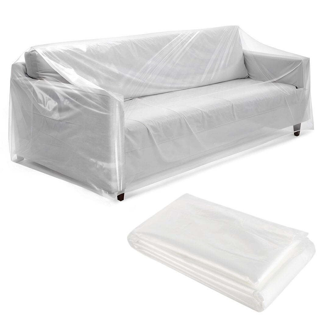 Clear Plastic Sofa Cover for Furniture, Disposable Sofa Cover
