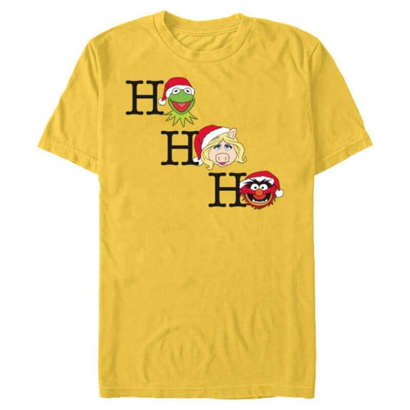 Disney Muppets Kermit Miss Piggy and Animal Holiday - Short Sleeve Blended T-Shirt for Adults -Customized-Yellow