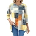 thumbnail image 2 of Fantaslook Plus Size Women Tunic Tops 3/4 Sleeve Dressy Casual Blouses Loose Flowy Floral Shirts, 2 of 8