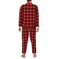 thumbnail image 3 of Mens Pajamas Set - Black Red Buffalo Plaid Checkered Comfy Long Sleeve Button Up Pajama Sets for Men 2 Piece, Soft Sleepwear Nightwear Pjs Lounge Sets for Men with Pockets, 3 of 5