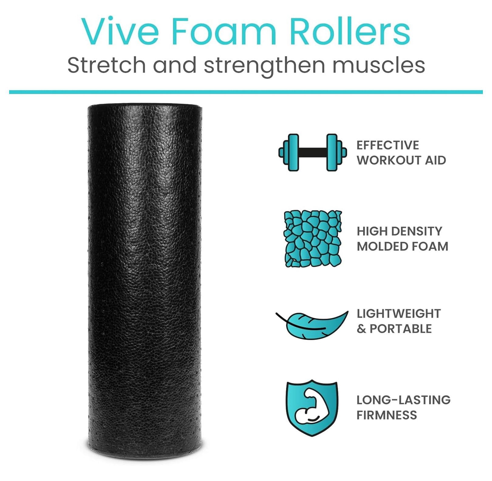 High Density Foam (18 inch) - Large Foam for Exercise, Physical Therapy, Yoga, Pilates, Stretching - Massager for Trigger Point, Deep Muscle Massage, Myofascial Release