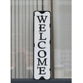 thumbnail image 2 of Parisloft Embossed Metal Welcome Sign, Farmhouse Rustic Wall Decor, White&Black, 21.75"H, 2 of 5