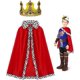 thumbnail image 1 of Conjunto de disfraz de rey para niños, capa de príncipe y corona de príncipe, conjunto de 2 piezas para juego de rol de príncipe, disfraz de príncipe de Halloween, disfraces de belén, actuación, 1 of 6