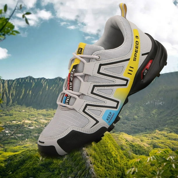 Zapatos de senderismo para hombre, botas de senderismo de goma transpirable para deportes al aire libre (grisáceo 43) Ehuebsd Tenis De Mujer Tenis De Hombre
