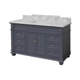 thumbnail image 3 of Elizabeth 60" Single Bathroom Vanity with Marine Gray Cabinet and Carrara Marble Top, 3 of 7