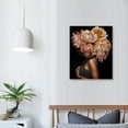 thumbnail image 3 of Nawypu African American Wall Art Pink Flower on Black Women Head Vintage Canvas Art Paintings Modern Abstract Girl Picture Home Wall Decor for Bedroom Living Room, Framed Ready to Hang, 3 of 4
