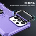 thumbnail image 4 of YEYKX Case for Samsung Galaxy A54 5G, Ring Holder Kickstand Anti-Fingerprint Non-slip Anti-Drop Heavy Duty Defender Rugged Case Cover for Samsung A54 5G Phone 6.4 inches,Purple,For Galaxy A54(5G), 4 of 10