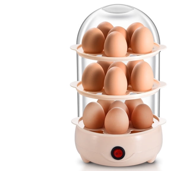 Electric Egg Cooker for Hard Boiled Eggs, Mini Egg Cooker, Plastic Compact 3-Tier Lid, 7X12 In, Home and Kitchen, Mini Kitchen Appliance, Electric Steamer, 1 Pc