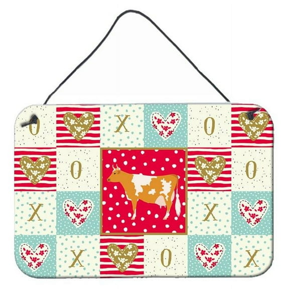 Caroline's Treasures CK5248DS812 Guernsey Cow Love Wall or Door Hanging Prints, 8x12, multicolor