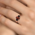 thumbnail image 4 of Gem Stone King 1.94 Ct Oval Red Garnet Black Onyx 18K Rose Gold Plated Silver Ring, 4 of 6