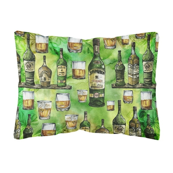 Carolines Treasures BB5757PW1216 Irish Whiskey Canvas Fabric Decorative Pillow, 12H x16W, multicolor