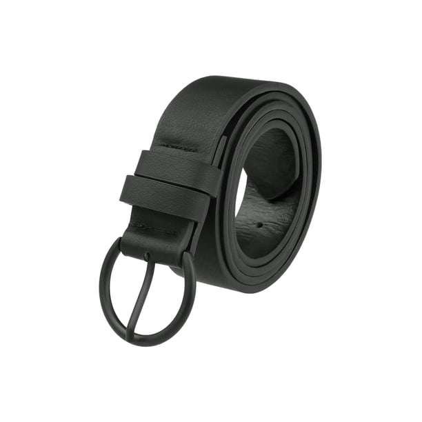 Cinturones de PU de cuero para mujeres INSPIRE CHIC para vestidos, cinturón de cintura negra de moda para chicas, hebilla ovalada negra
