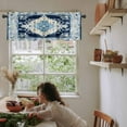 thumbnail image 6 of Vintage Ethnic Kitchen Valances for Windows 42x18 Inch Kitchen Curtains Valances Rod Pocket Boho Tribes Modern Blue Middle Century Bathroom Window Valances for Window Treatment Decor, 6 of 6