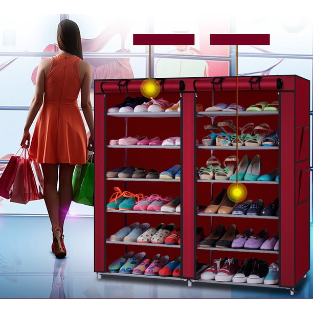 Ktaxon 6 Layer 12 Shoe Rack Storage Organizer Wardrobe Rack With ...
