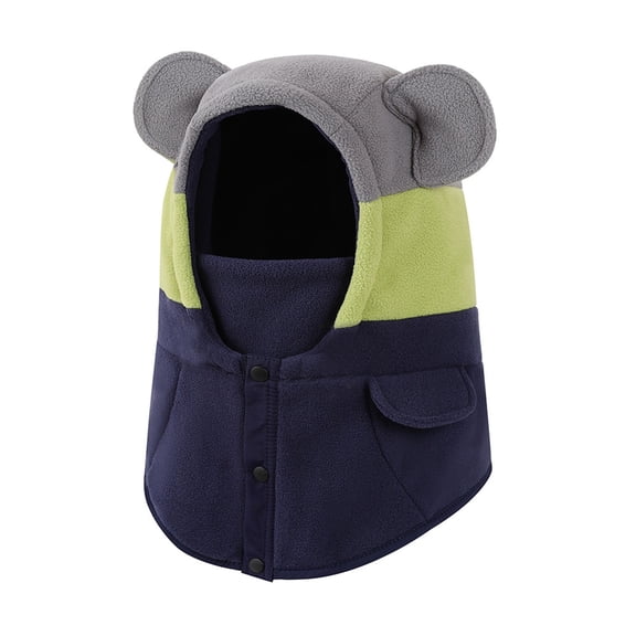 Gaexia Baby Boy Hats,Kids Winter Hat Integrated Scarf Face Warm Knitted Windproof Thickened Ear For Cold Weather Boys Girls