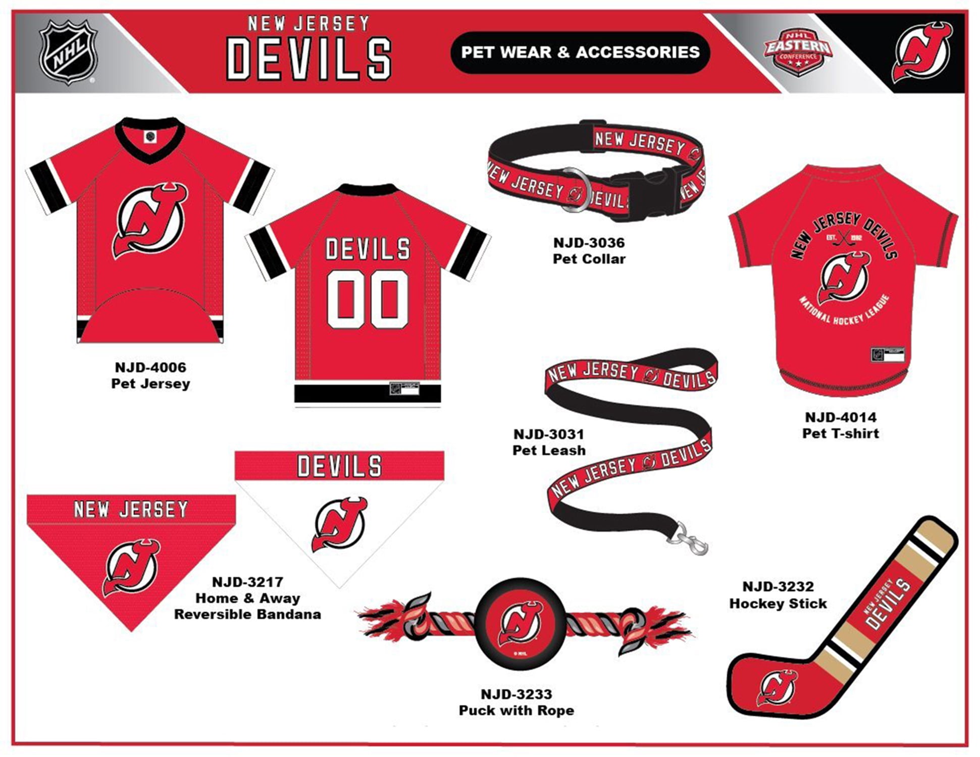 Pets First NHL New Jersey Devils Leash! Licensed, Heavy-duty, Strong, Durable Leash for Dogs, Cats