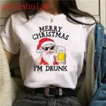 thumbnail image 1 of Camiseta de Feliz Navidad de Papá Noel para mujer, camiseta de reno navidad, camiseta de manga corta Harajuku para chica, ropa femenina de los años 90, 1 of 5