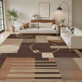 thumbnail image 3 of MICGEEK 10x14 Washable Area Rugs for Living Room, Modern Geometric Printed Rug, Vacuum-Friendly, Non Slip Indoor Rug for Bedroom Dining Room Home Decor Carpet, Brown/Beige, 3 of 8