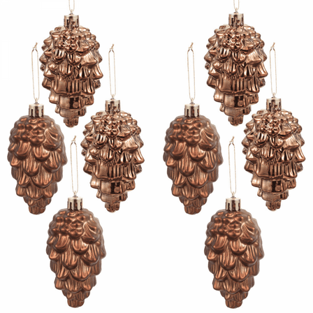 8 Pcs Pine Cone Baubles Christmas Tree Ornaments Pendants Decorations