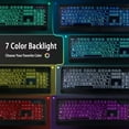 thumbnail image 2 of Large Print Backlit Keyboard, Wired Lighted Computer Keyboards with 7-Color Backlight, Light Up Oversize Letter Keys, Foldable Stands, USB Quiet Keyboard for PC, Windows, Laptop (Colorful Backlit), 2 of 4