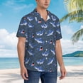 thumbnail image 3 of Fotbe Cartoon Shark Camisa Hawaiana para Hombre Unisex – Camisa Casual de Verano con Botones de Manga Corta de Algodón y Lino,Small, 3 of 7