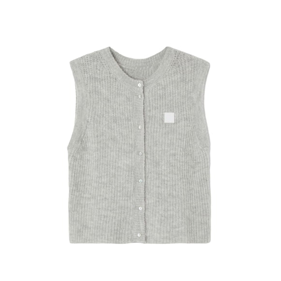 Pudcoco Women Knitted Tank Tops Casual Summer Solid Color Button Front Basic Vest Sleeveless Shirt Aesthetic Clothes
