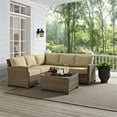 thumbnail image 2 of Afuera Living Ensemble Sectionnel Moderne de Patio en Osier 4 Pcs, Brun et Sable, 2 of 22