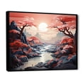 thumbnail image 2 of Designart "Landscape Bliss of Mountains and Rivers in China III" Landscapes Framed Wall Art - Traditional Red China Entryway Framed Wall Art, 2 of 6