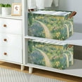 thumbnail image 2 of Yayeee Foldable Storage Basket for Shelves with Handles Set of 2 Waterproof Cloth Bins, Art Garden Scene, 2 of 7