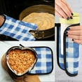 thumbnail image 5 of Yayeee Oven Mitts and Pot Holder Set of 2 Heat Resistant Kitchen Gloves Baking Hot Pad, Blue Plain, 5 of 5