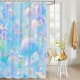 thumbnail image 4 of Fabric Shower Curtain Iridescent Blue Mushroom Butterfly Abstract Art Shower Curtains with 12 Hooks Waterproof Machine Washable Bath Curtains for Bathroom, 36 x 72in, 4 of 6