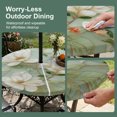 thumbnail image 5 of Round Outdoor Tablecloth with Umbrella Hole and Zipper, Country Flowers Tablecloth with Elastic Waterproof, Green Magnolia Flowers Rustic Botanical Patio Table Covers for 55" - 60" Pool Tables, 5 of 9