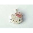 thumbnail image 3 of 14K White Gold Plated 2Ct Round Cut Lab Created Diamond 'Hello Kitty' Pendant, 3 of 3