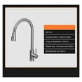 thumbnail image 4 of Brushed Nickel Kitchen Faucet Single Hole Pull Out Sink Mixer Hot Cold Taps, 4 of 8