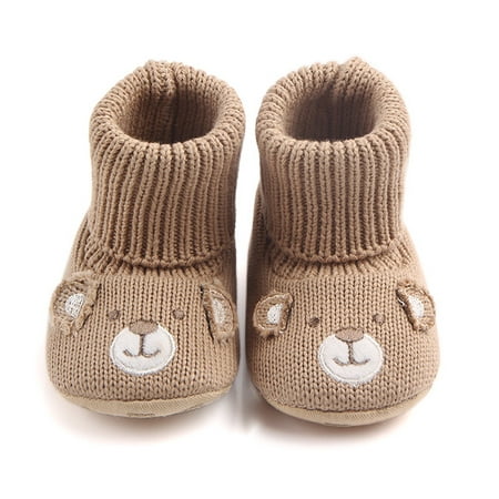 Kacakid Winter Infant Baby Girls Boys Unisex Super Warm Soft Soled Cute Knitted Shoes Boots First