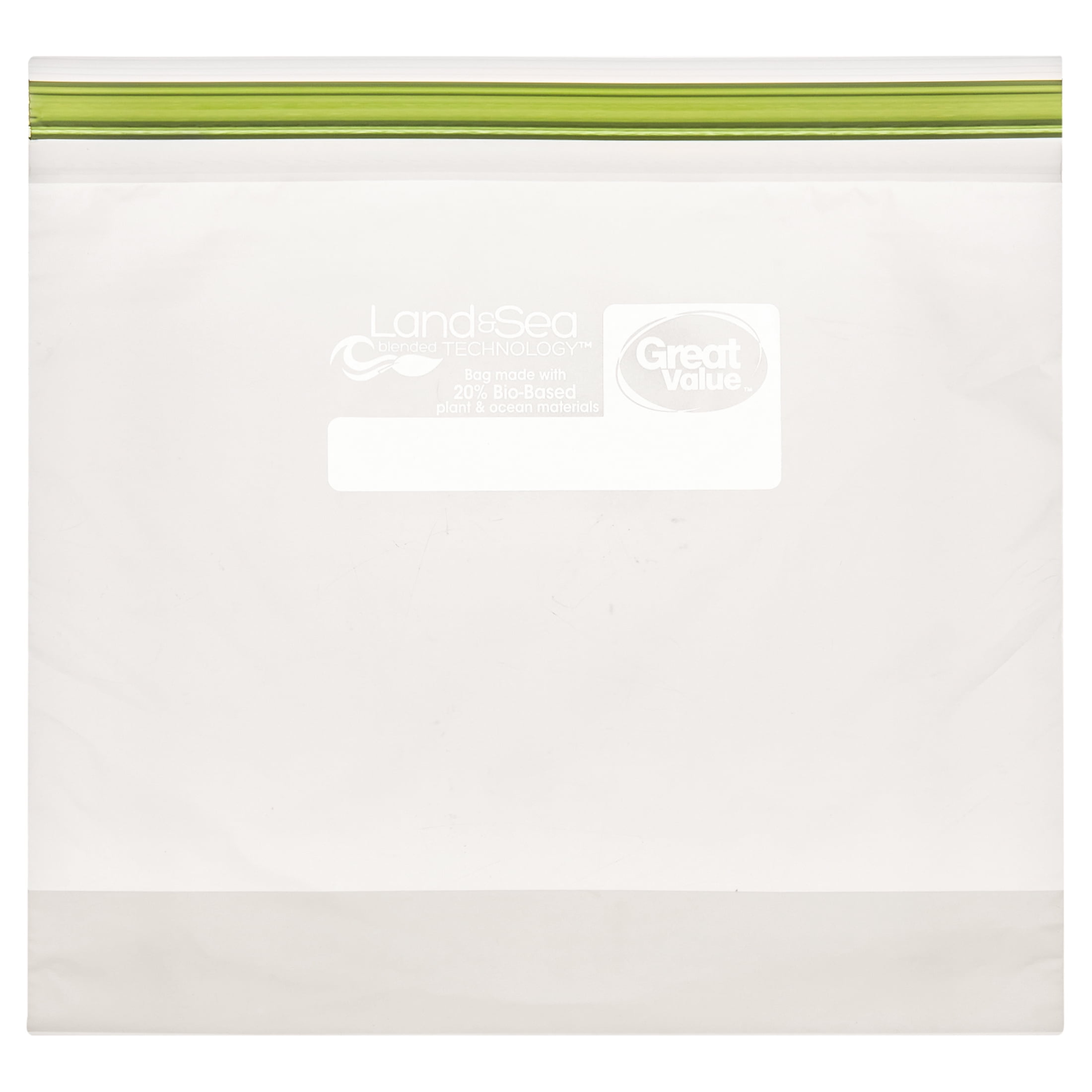 (12 pack) Great Value Reclosable Gallon Bags, Made with Bio-Based Materials, 20 Count