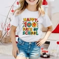 thumbnail image 2 of Shirt for Girl Round Neck 100 Days Of School Shirt Girls Letter Graphic Printed Short Sleeve T Shirts Casual Tee Shirt T-Shirt Boys & Girls Shirts White,10-11 Years, 2 of 4