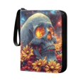 thumbnail image 4 of ALAZA Skull Head Sunflower Trading Card Binder 4 Pocket Cards Collection Album 400 Folder Holder, 4 of 6
