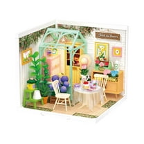 Rolife DIY Miniature Dollhouse Super Creator Blooming Tea Garden Plastic Building Set Toys Playset Gifts for Teens Adults