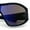Black - Blue Mirror, variant on Wrap Curved Color Mirror Oversize Shield Sport Plastic Sunglasses Black - Blue Mirror