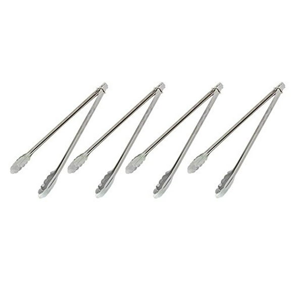 Update International ST-16LR 18/0 Stainless Steel Spring Tongs with Locking Ring, 16-Inch, Set of 4