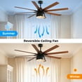 thumbnail image 3 of Sofucor 66 Inch 8 Blade Farmhouse Ceiling Fan with Light and Remote Control,3-year warranty Noiseless with 3 Downrod for Outdoor Indoor Patio Bedroom Living Room,Bulb Replaceable, 3 of 9