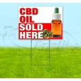 thumbnail image 1 of Stripe Cbd Oil Sold Here Red (18" x 24") Yard Sign, Includes Metal Step Stake, 1 of 6