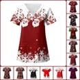 thumbnail image 1 of Camiseta de enfermera navideña, uniforme de enfermera para mujer, estampado de alce de dibujos animados, manga corta, bolsillo, uniformes médicos de enfermería, Harajuku, 1 of 5