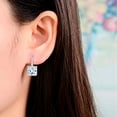 thumbnail image 5 of 925 Sterling Silver Lever Back Earrings with Princess Cut Cubic Zirconia for Women, 5 of 5