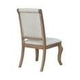 thumbnail image 2 of HomeStock Art Nouveau Allure Tufted Side Chairs Set of 2 (28.25"L x 22"W x 41.25"H), Cream Fabric and Barley Brown Finish for Dining Elegance, 2 of 3
