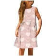 thumbnail image 1 of WEAIXIMIUNG Robes pour Filles Taille 10-12 Mode Décontractée Filles Mignon Printemps et Été Imprimé Col Rond Sans Manches Robe Décontractée (2), 1 of 5