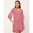 thumbnail image 3 of Moomaya Shift Dresses For Women, Tiered Bell Sleeves, V-Neck Short Solid Color Dress, 3 of 8